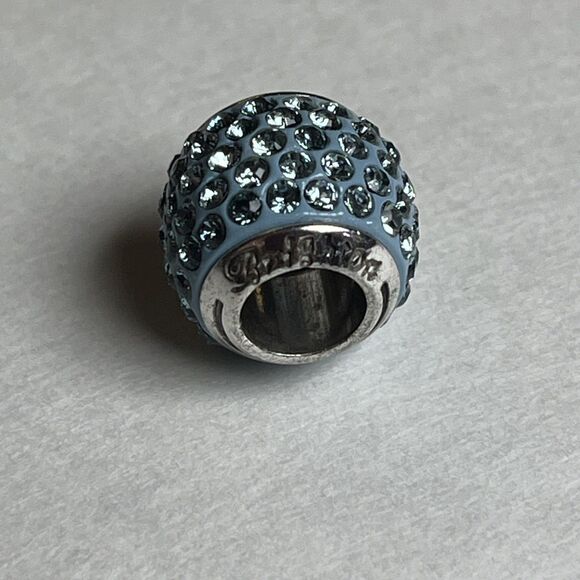 Brighton Cupid's Kiss Bead, J9724H, Silver Finish, Small Blue, New - Picture 2 of 2
